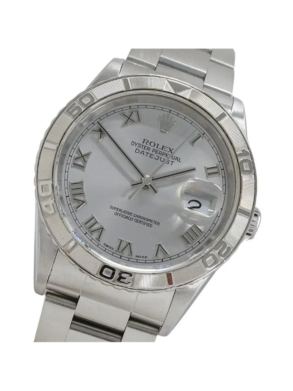 Rolex Datejust Thunderbird Watch Automatic at Stainless SS White Gold WG Silver